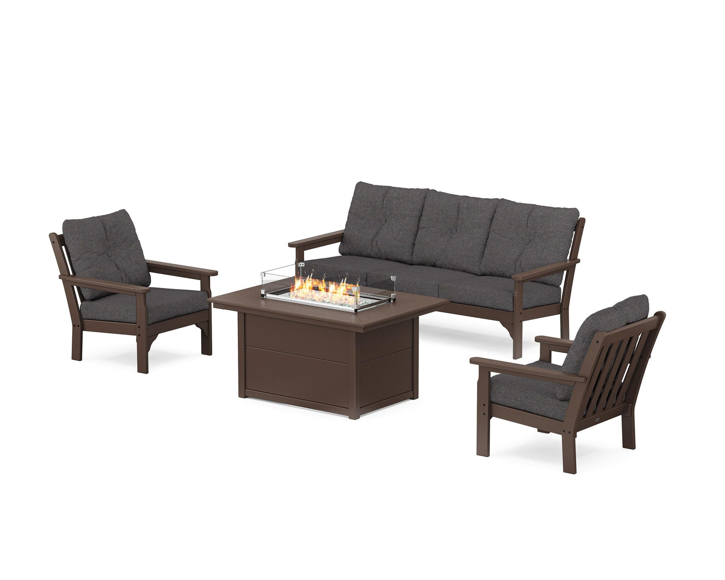 Vineyard Deep Seating Fire Pit Table Set