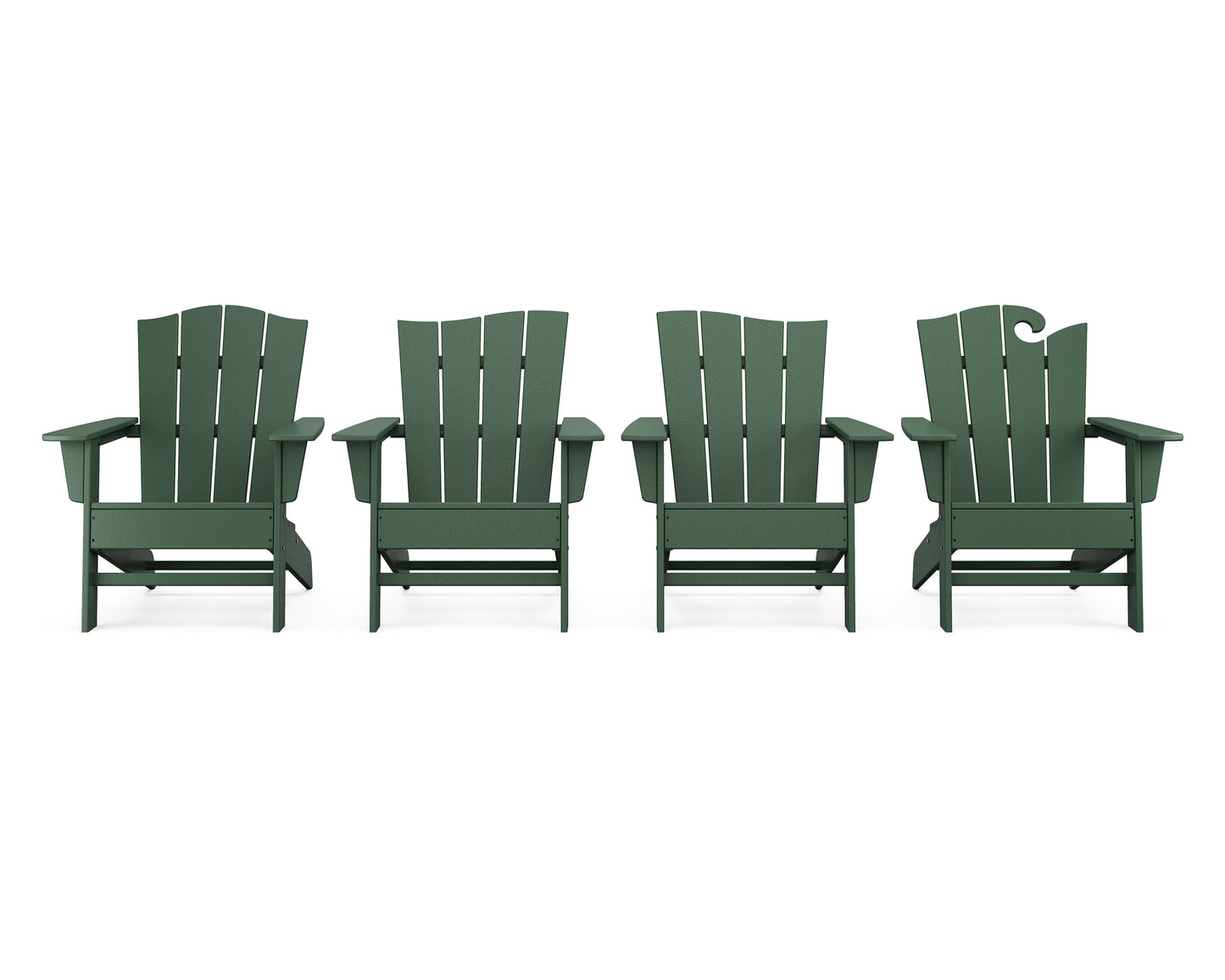 Wave Collection 4-Piece Adirondack Chair Set