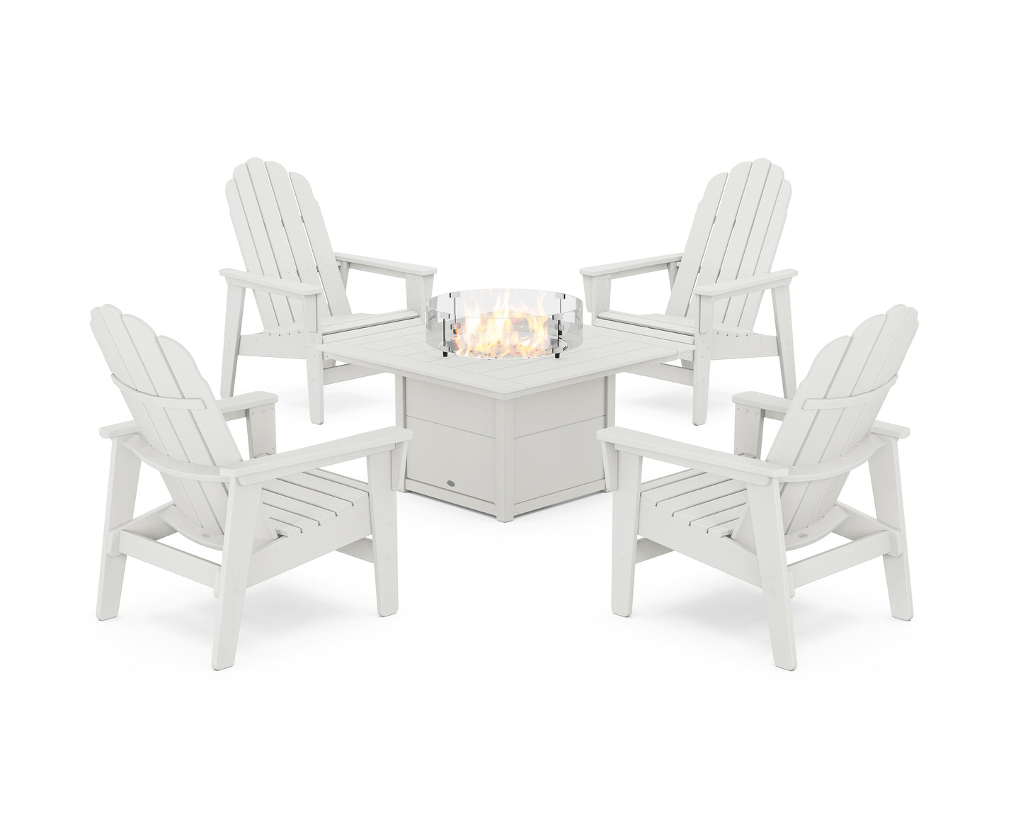 5-Piece Vineyard Grand Upright Adirondack Conversation Set with Fire Pit Table