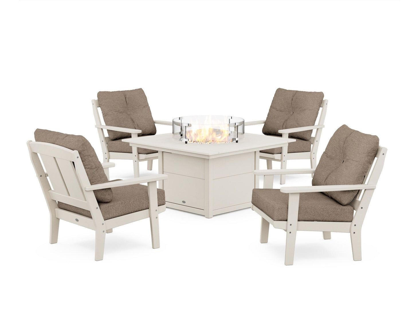 Mission 5-Piece Deep Seating Set with Fire Pit Table