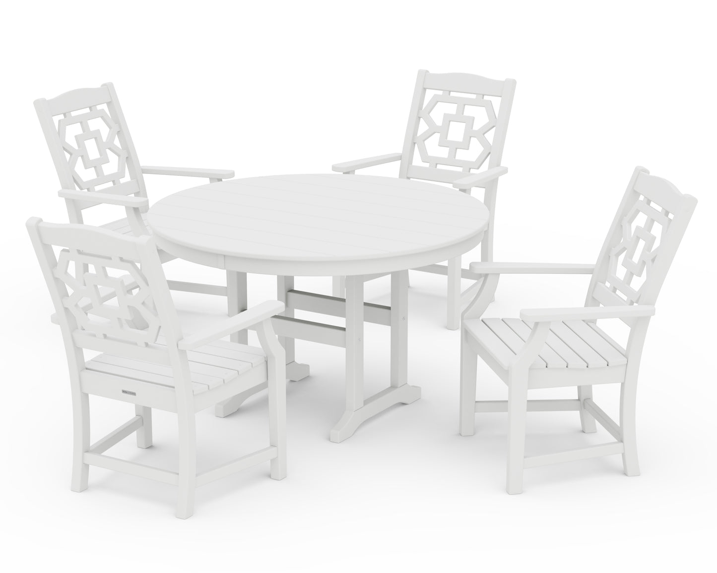 Chinoiserie 5-Piece Round Farmhouse Dining Set
