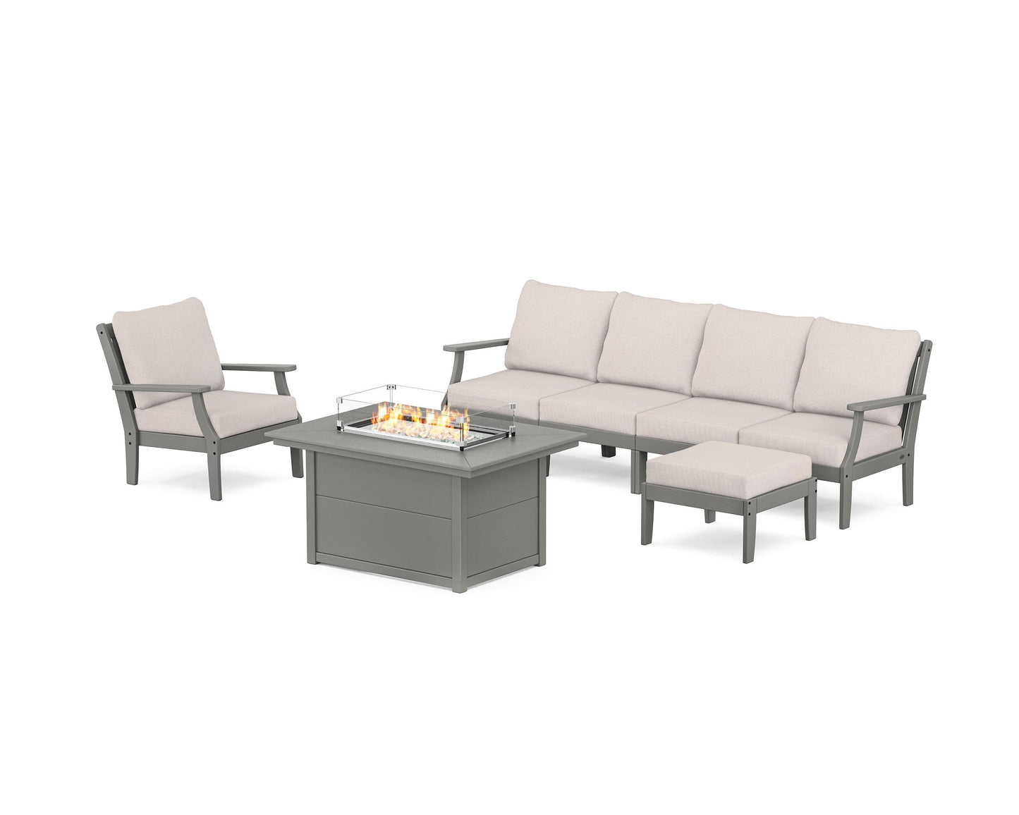 Braxton Sectional Lounge and Fire Pit Set