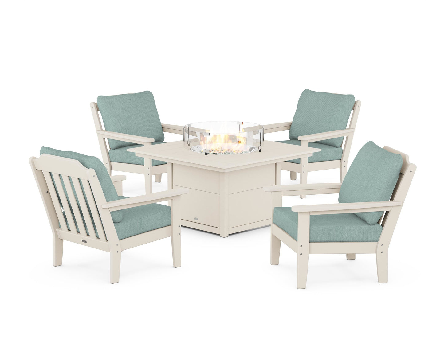 Cottage 5-Piece Deep Seating Set with Fire Pit Table
