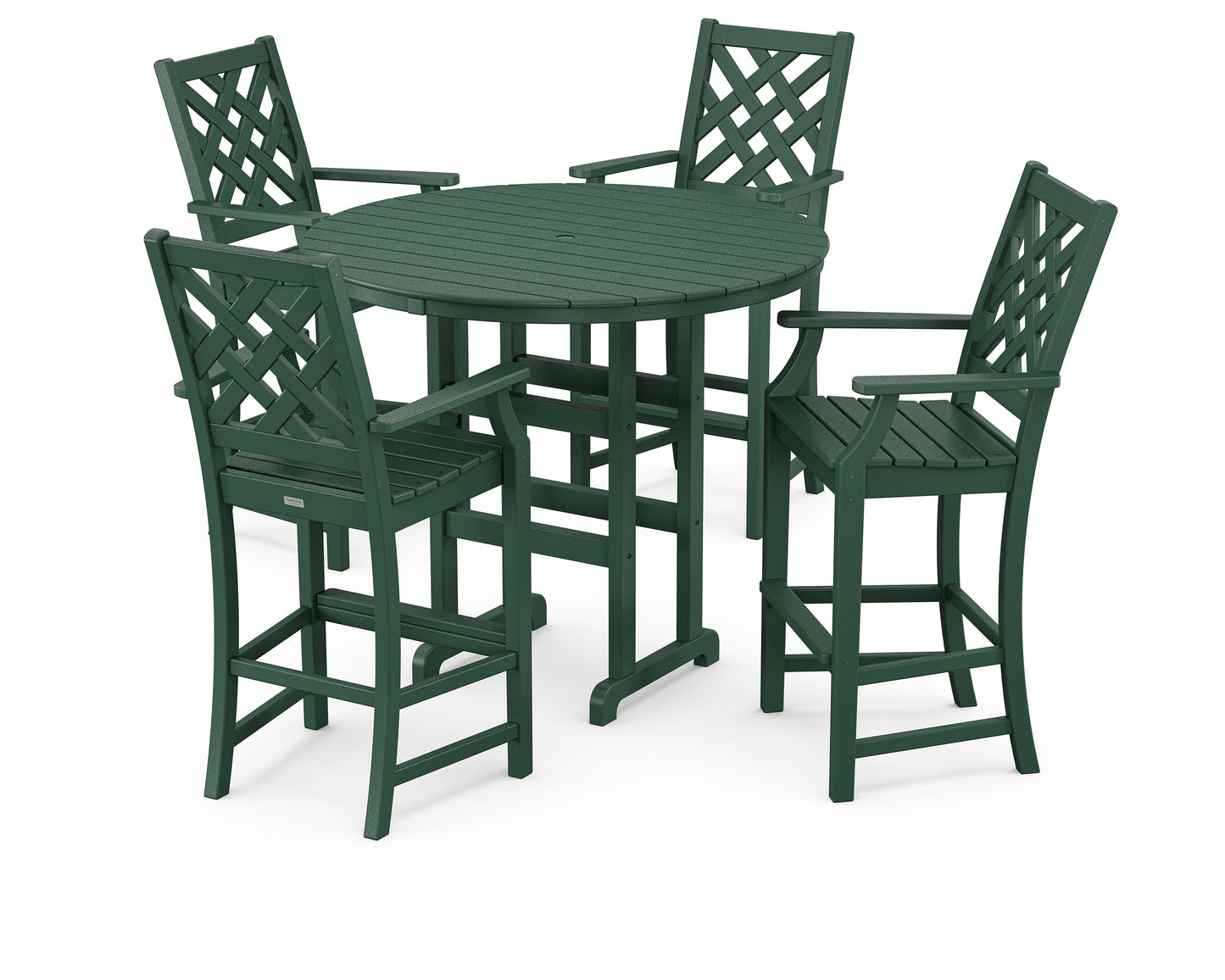 Wovendale 5-Piece Round Farmhouse Bar Set