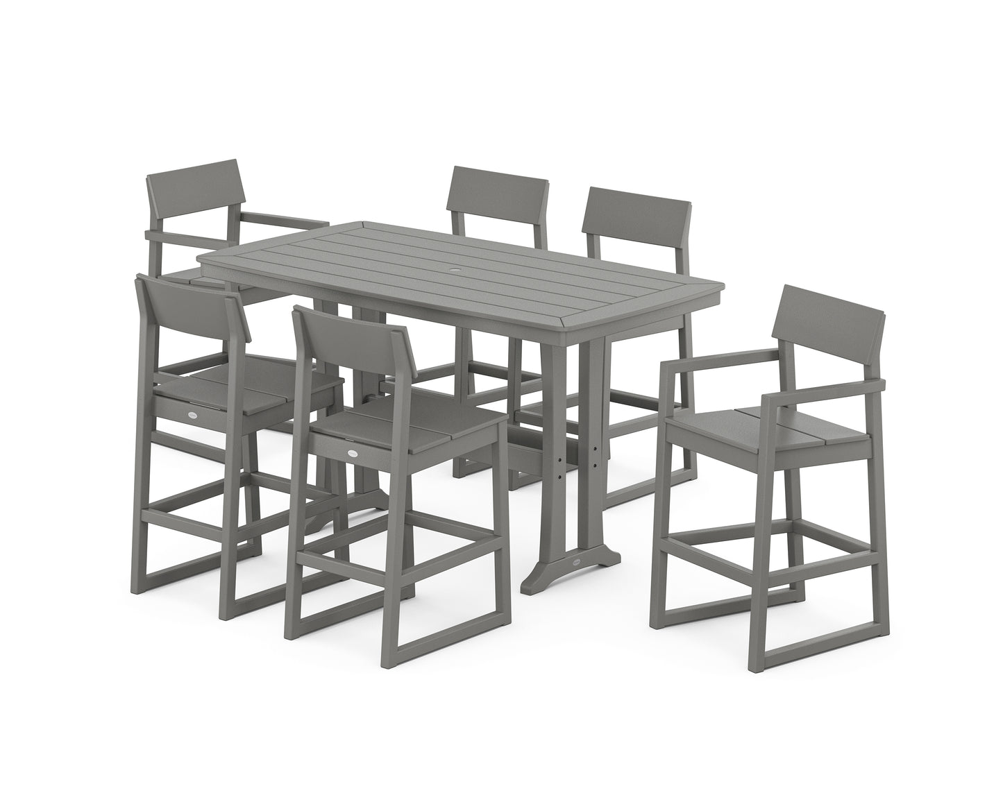 EDGE 7-Piece Bar Set with Trestle Legs