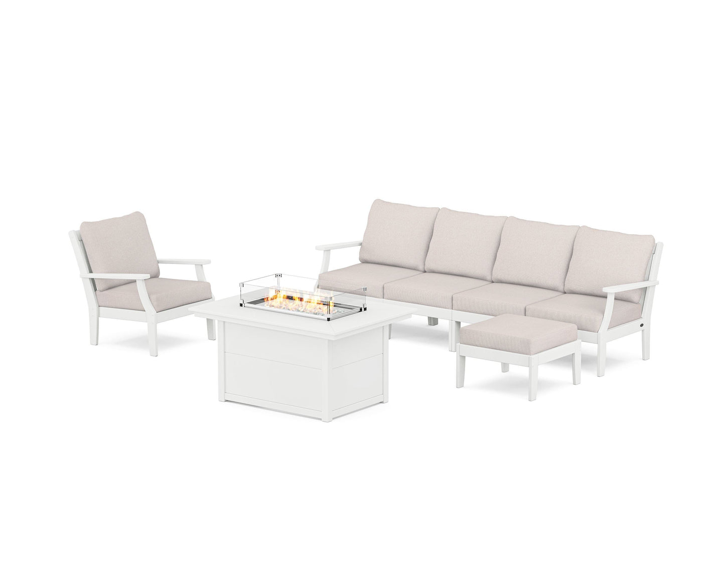 Braxton Sectional Lounge and Fire Pit Set