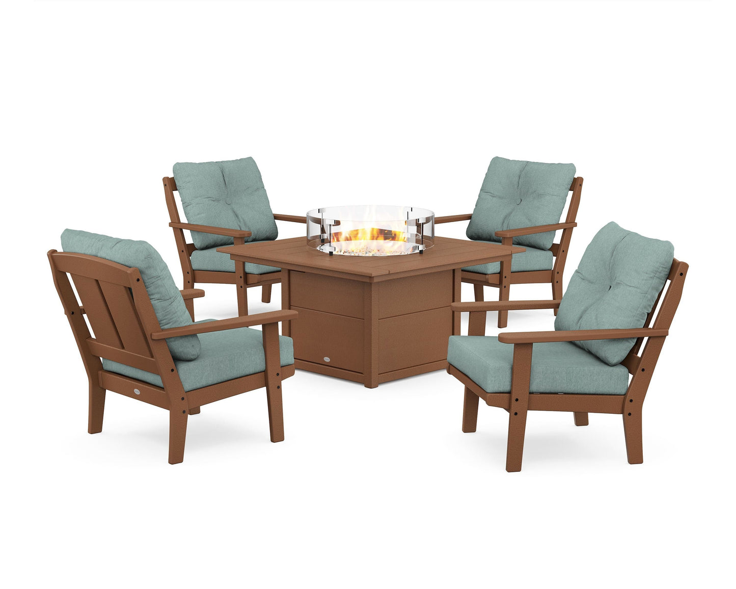 Mission 5-Piece Deep Seating Set with Fire Pit Table