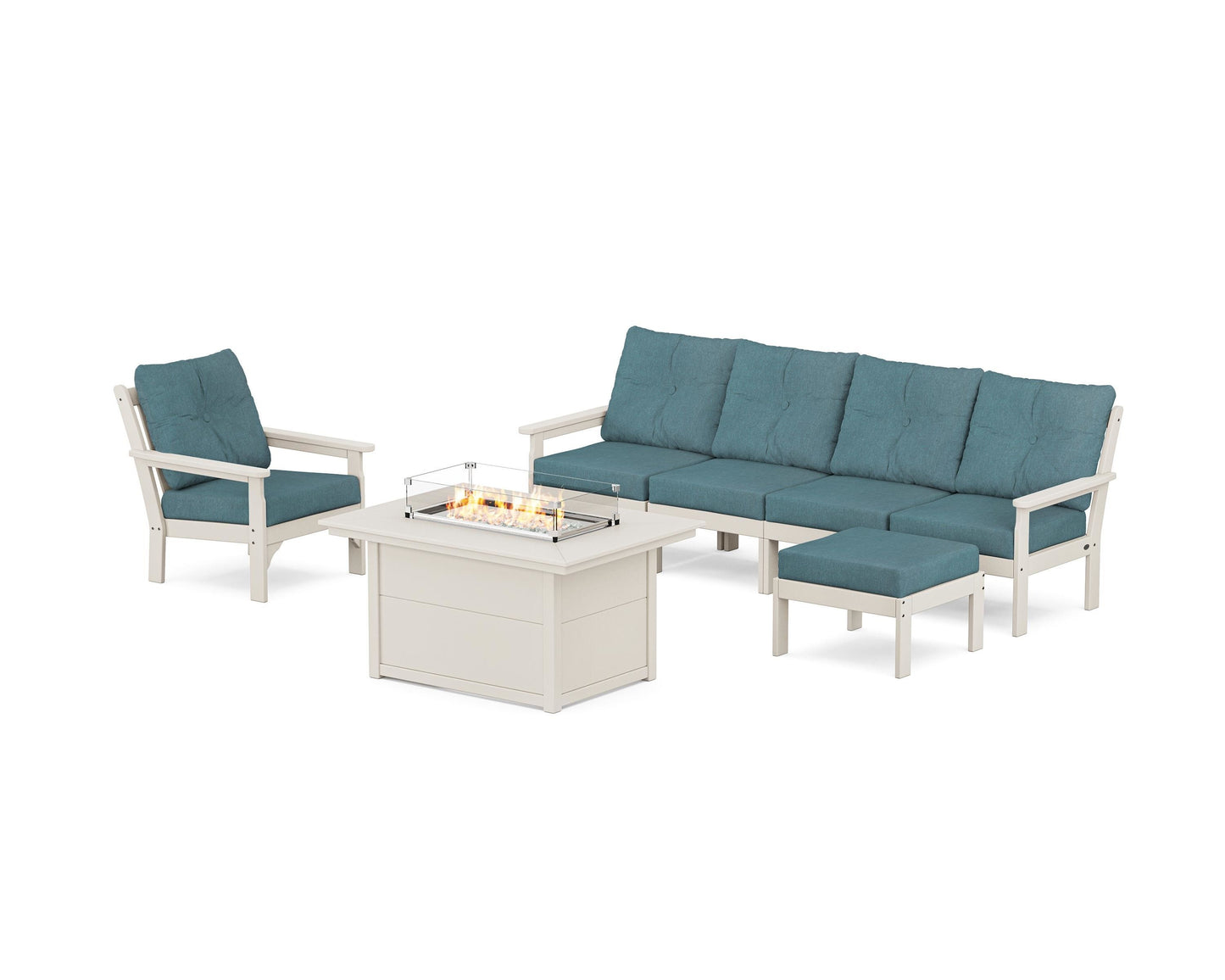 Vineyard Sectional Lounge and Fire Pit Set