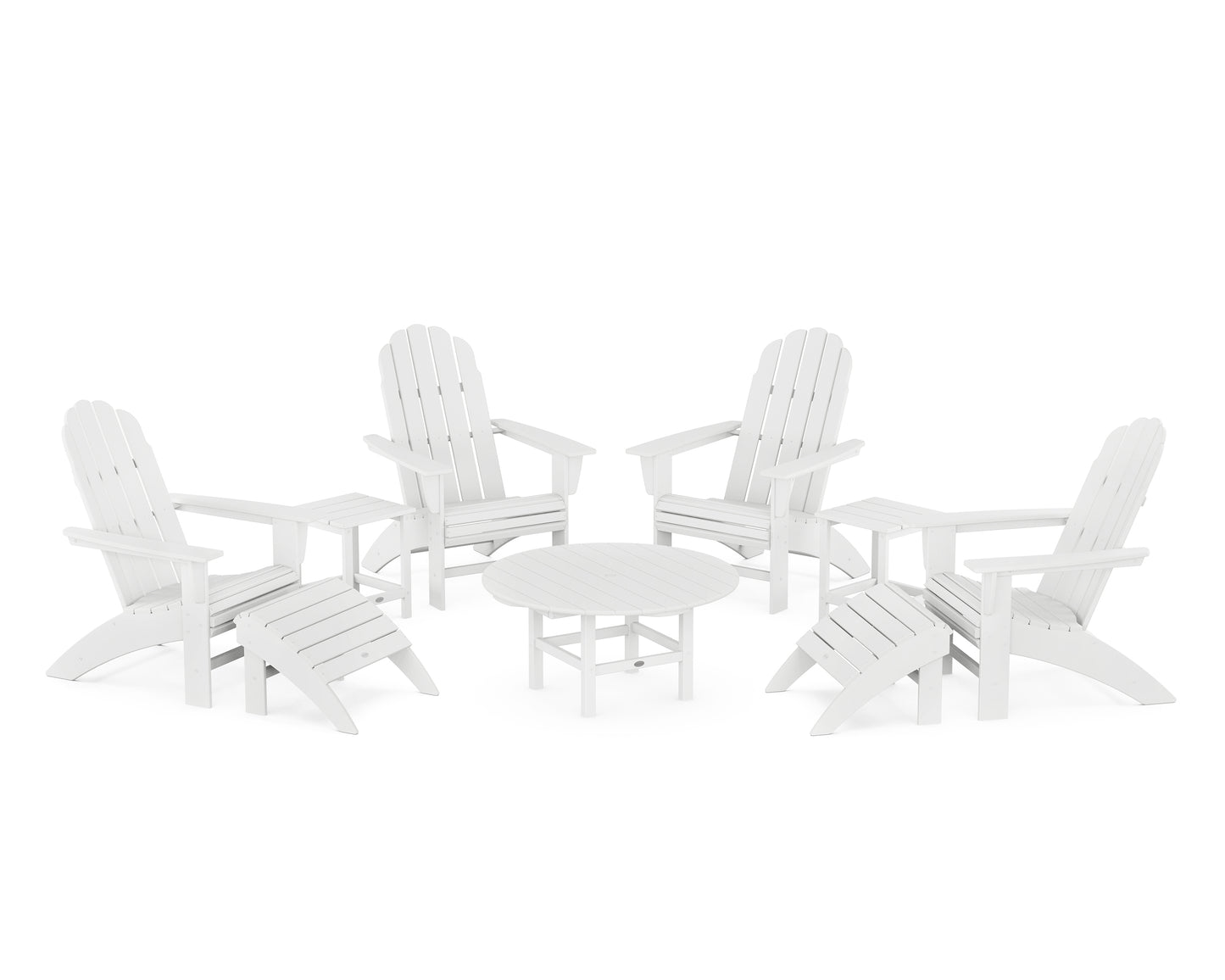 Vineyard Curveback Adirondack Chair 9-Piece Conversation Set