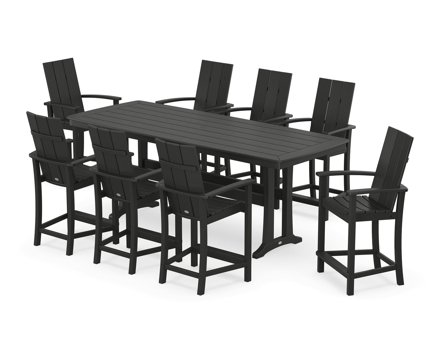 Modern Adirondack 9-Piece Counter Set with Trestle Legs