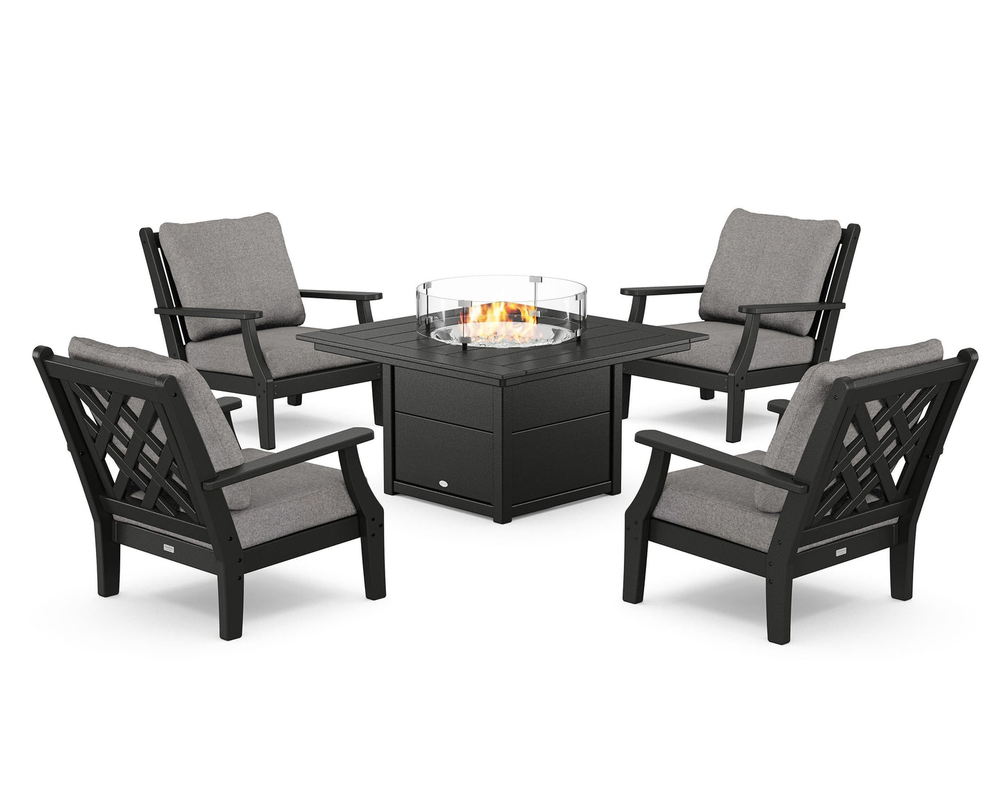 Wovendale 5-Piece Deep Seating Set with Fire Pit Table