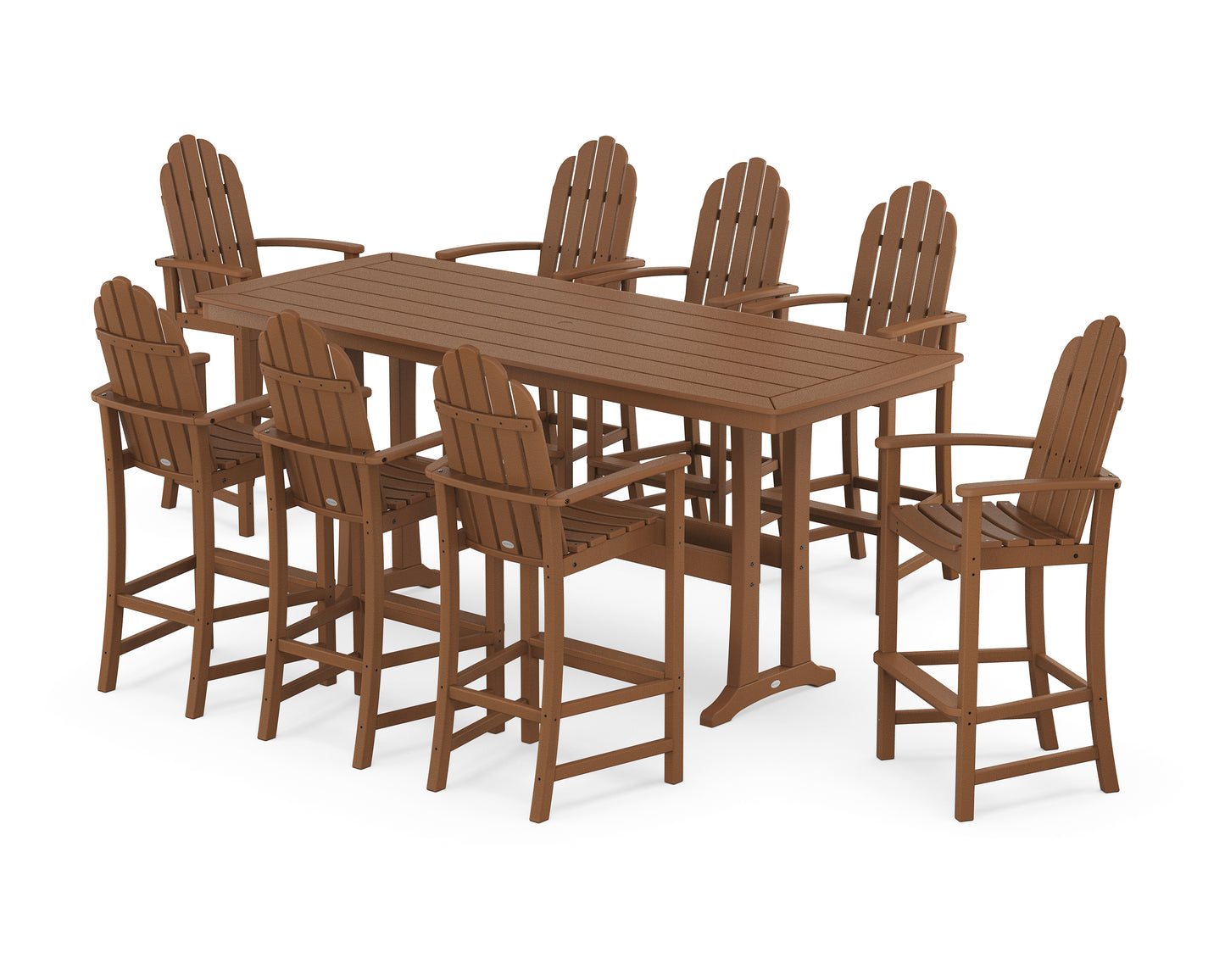 Classic Adirondack 9-Piece Bar Set with Trestle Legs