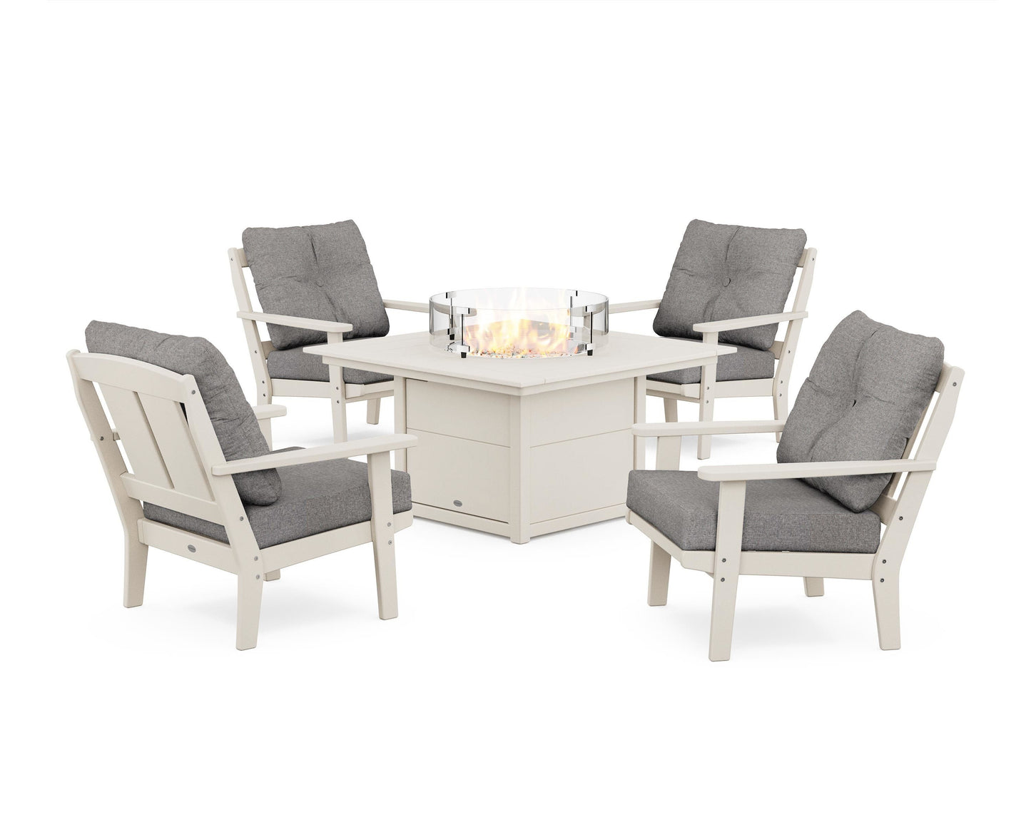Mission 5-Piece Deep Seating Set with Fire Pit Table