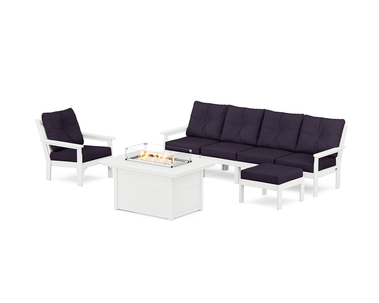 Vineyard Sectional Lounge and Fire Pit Set