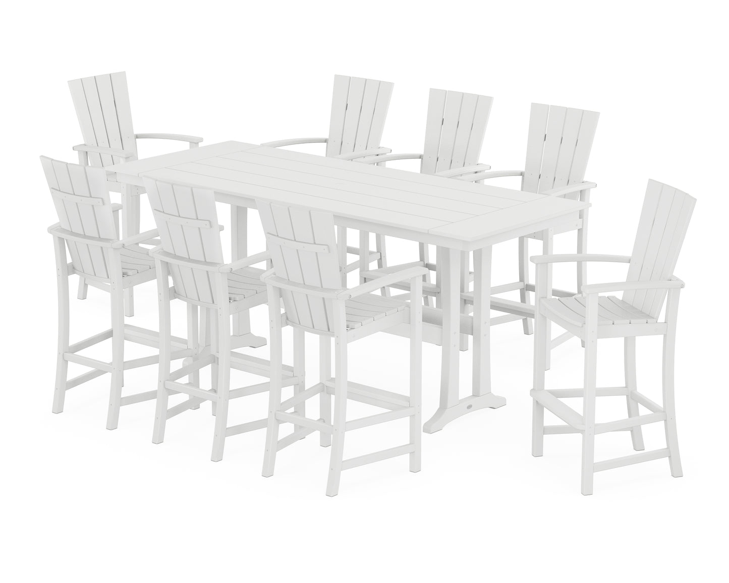 Quattro Adirondack 9-Piece Farmhouse Bar Set with Trestle Legs