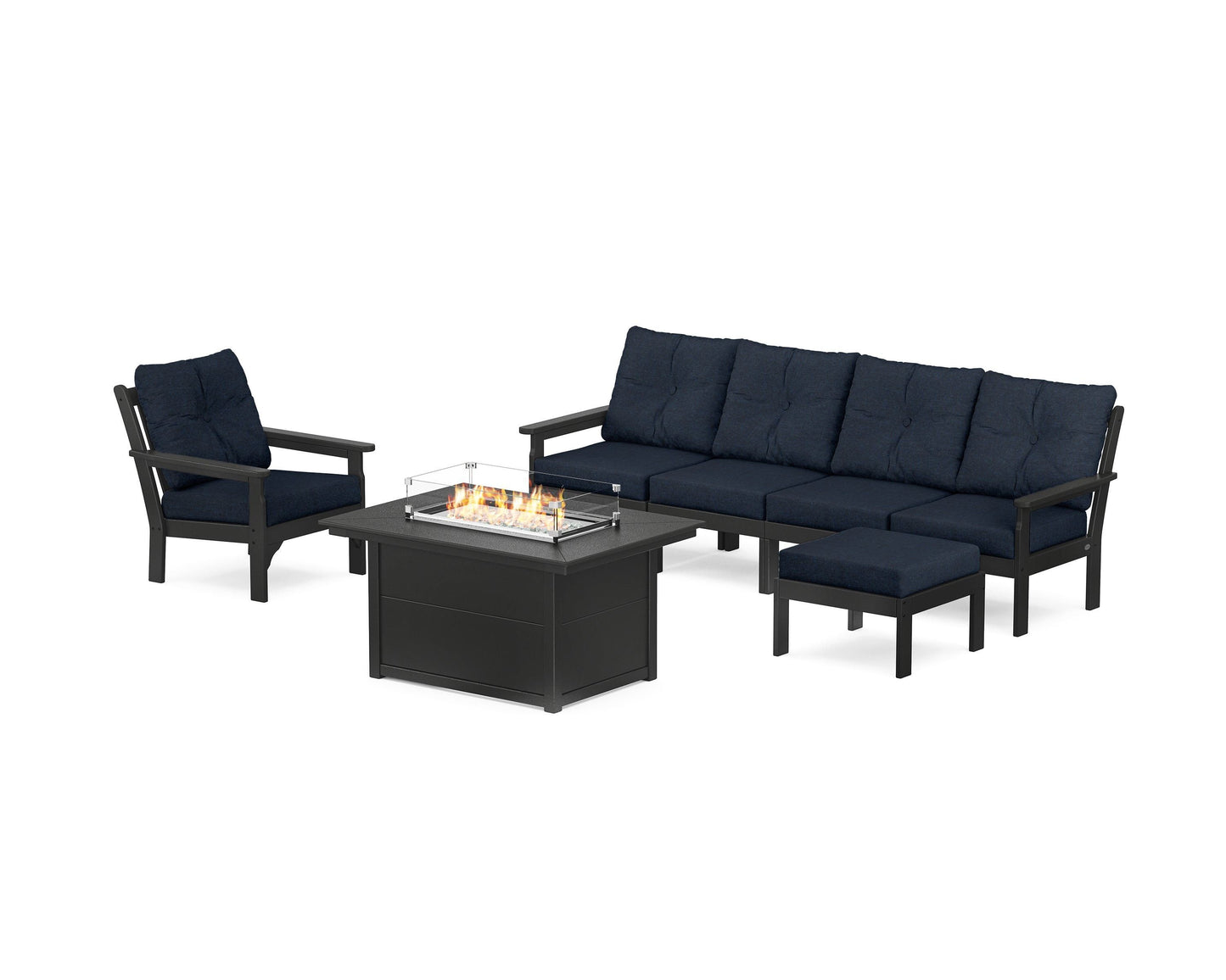 Vineyard Sectional Lounge and Fire Pit Set