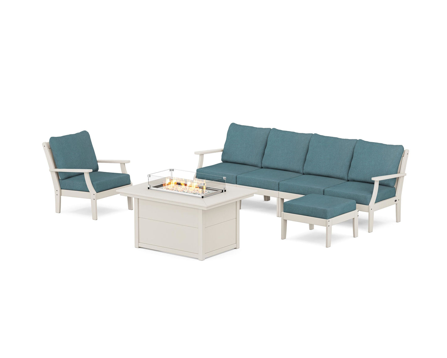 Braxton Sectional Lounge and Fire Pit Set