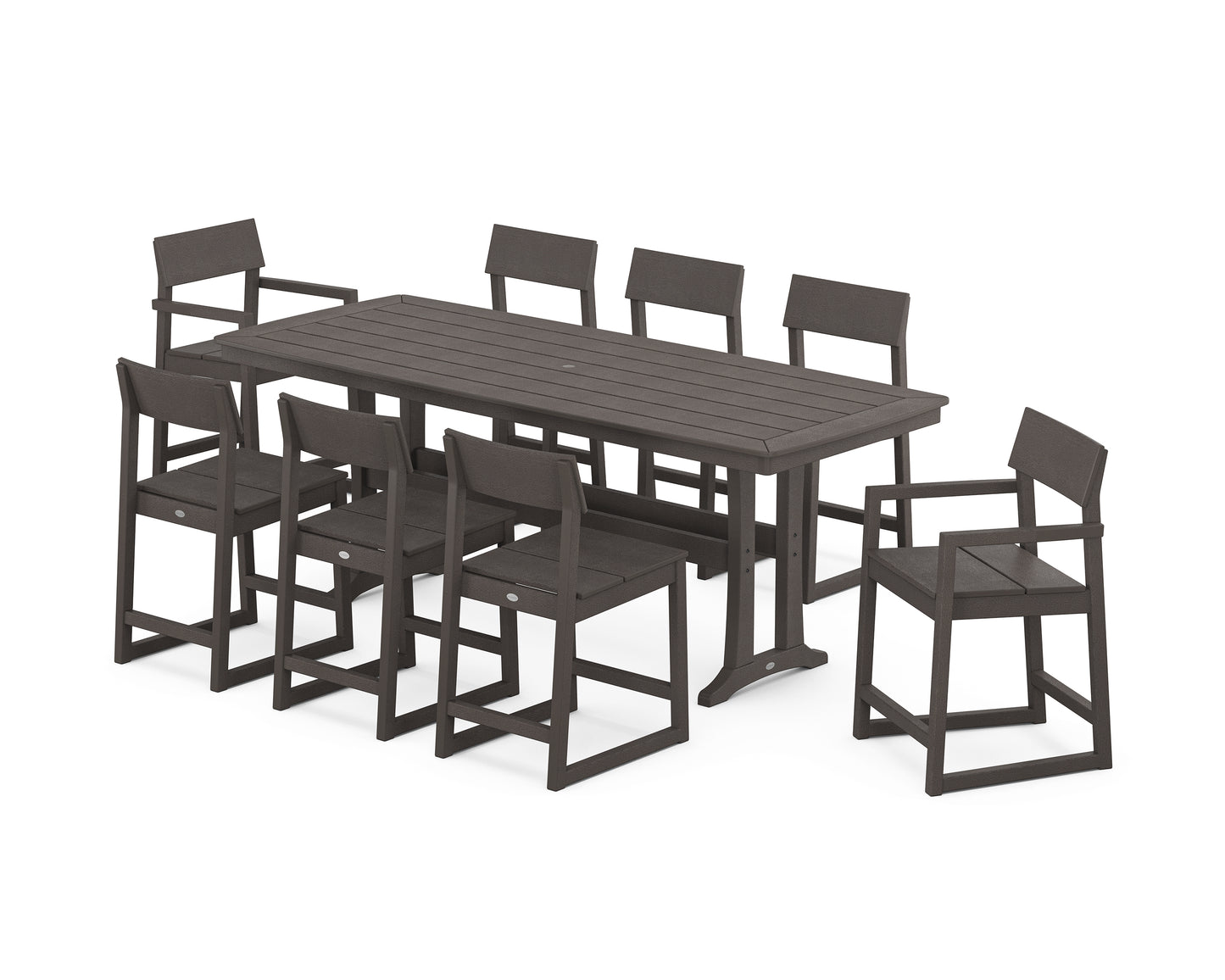 EDGE 9-Piece Counter Set with Trestle Legs