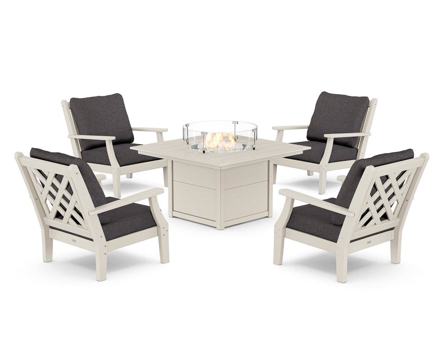 Wovendale 5-Piece Deep Seating Set with Fire Pit Table