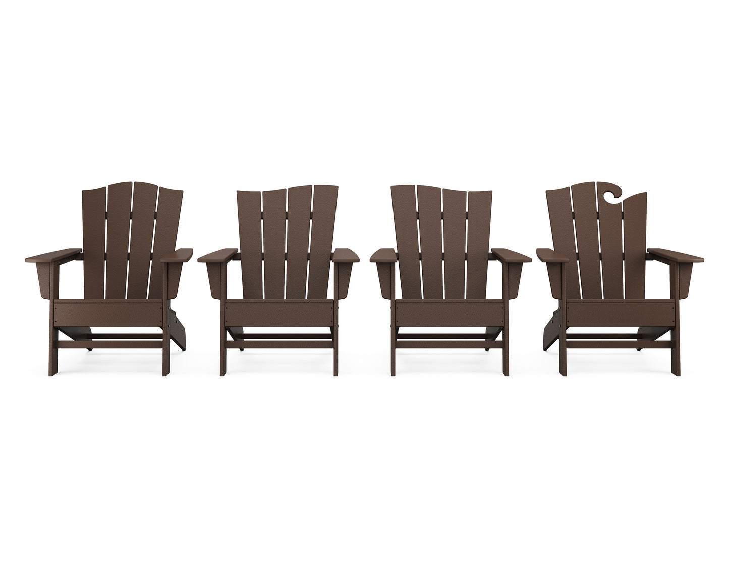 Wave Collection 4-Piece Adirondack Chair Set