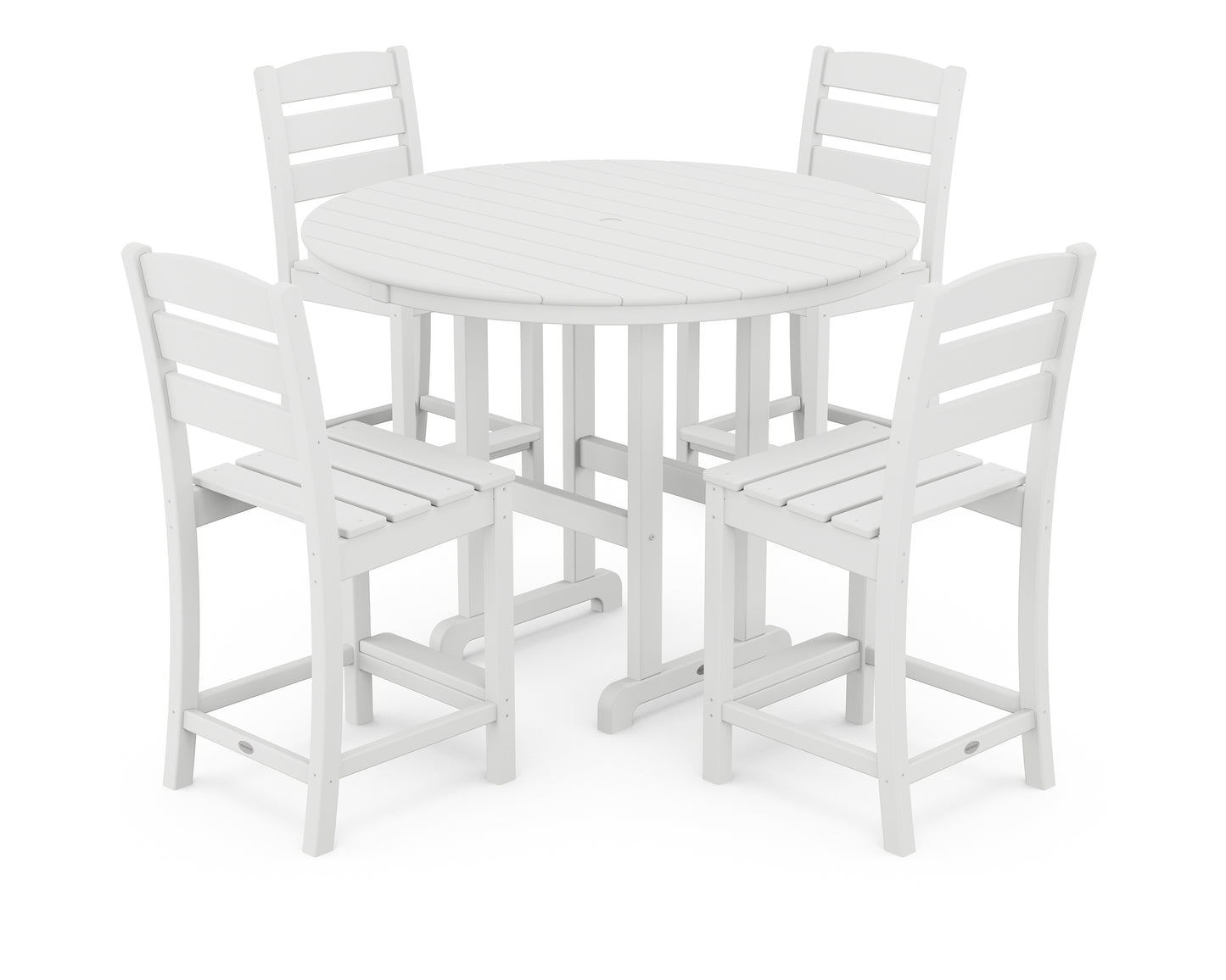 Lakeside 5-Piece Farmhouse Round Side Chair Counter Set