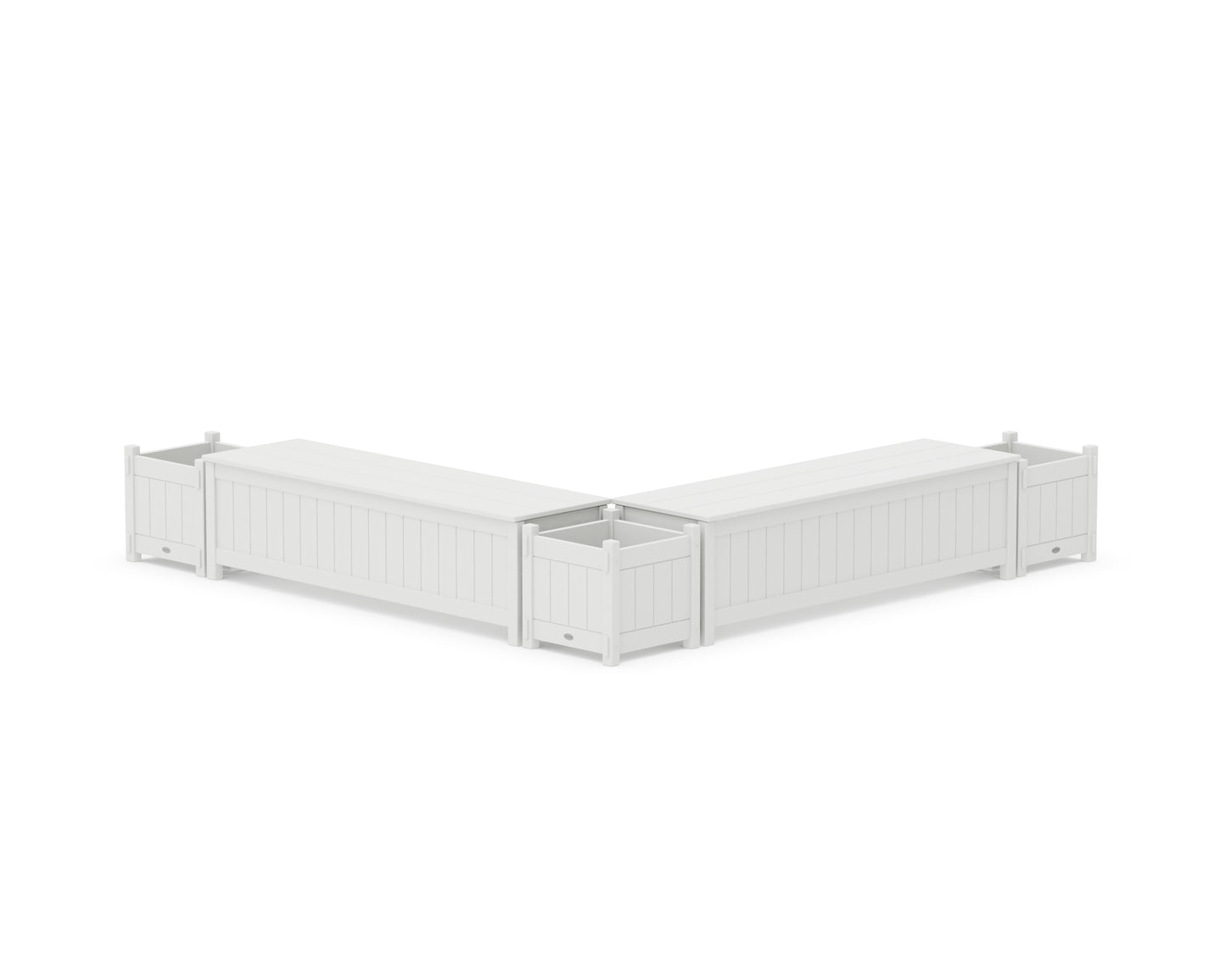 60" Vineyard L- Shaped Planter Storage Bench Corner Set