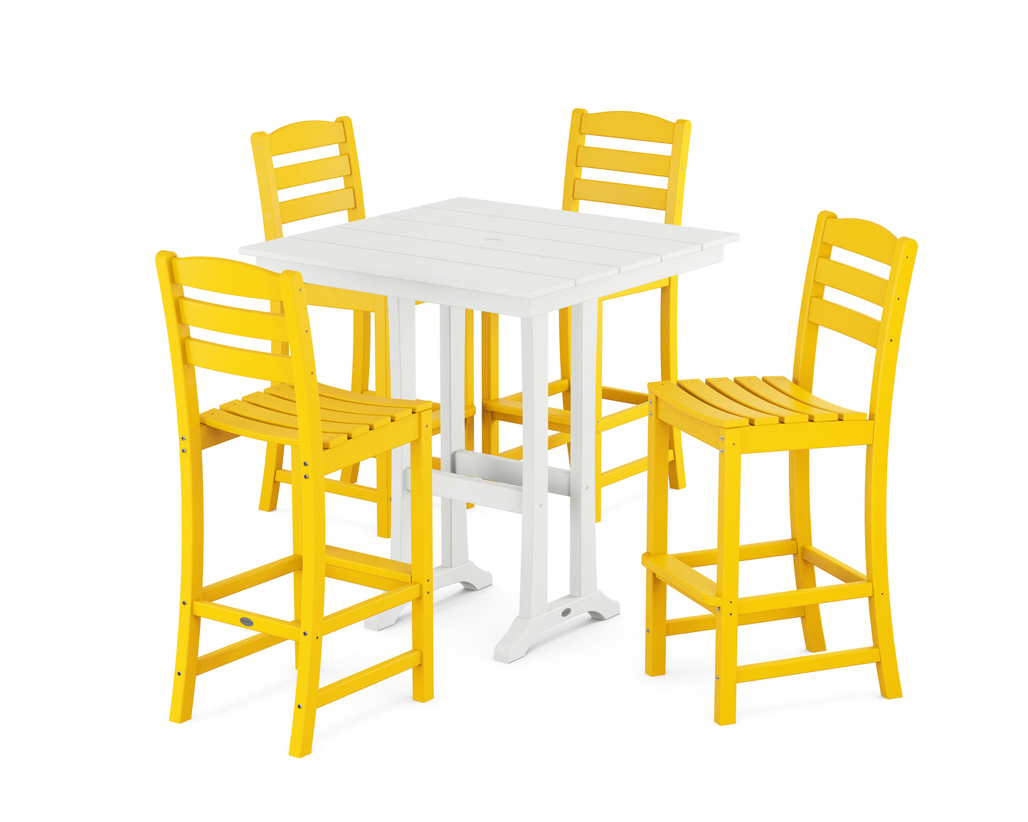 La Casa Café 5-Piece Farmhouse Trestle Bar Set