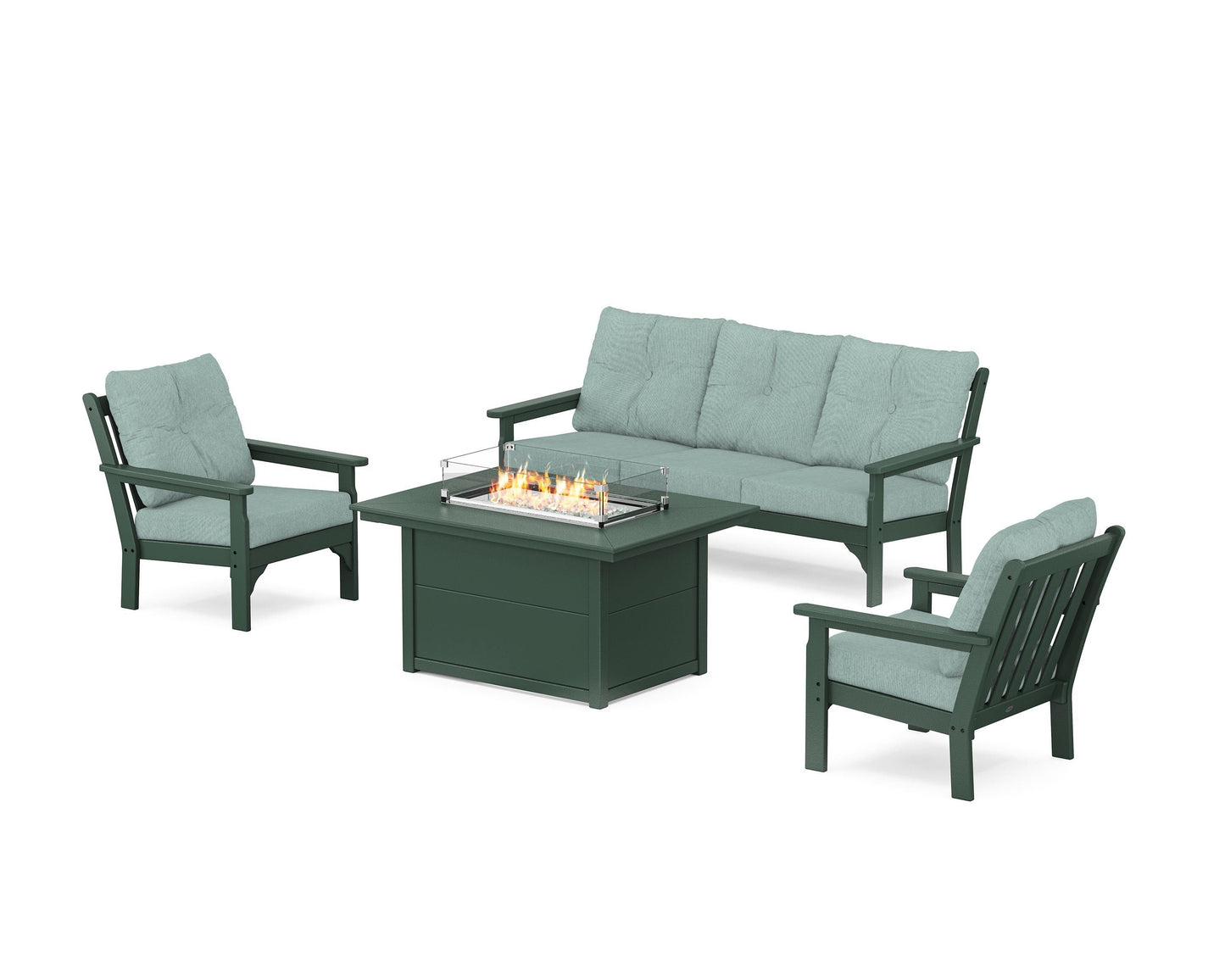 Vineyard Deep Seating Fire Pit Table Set