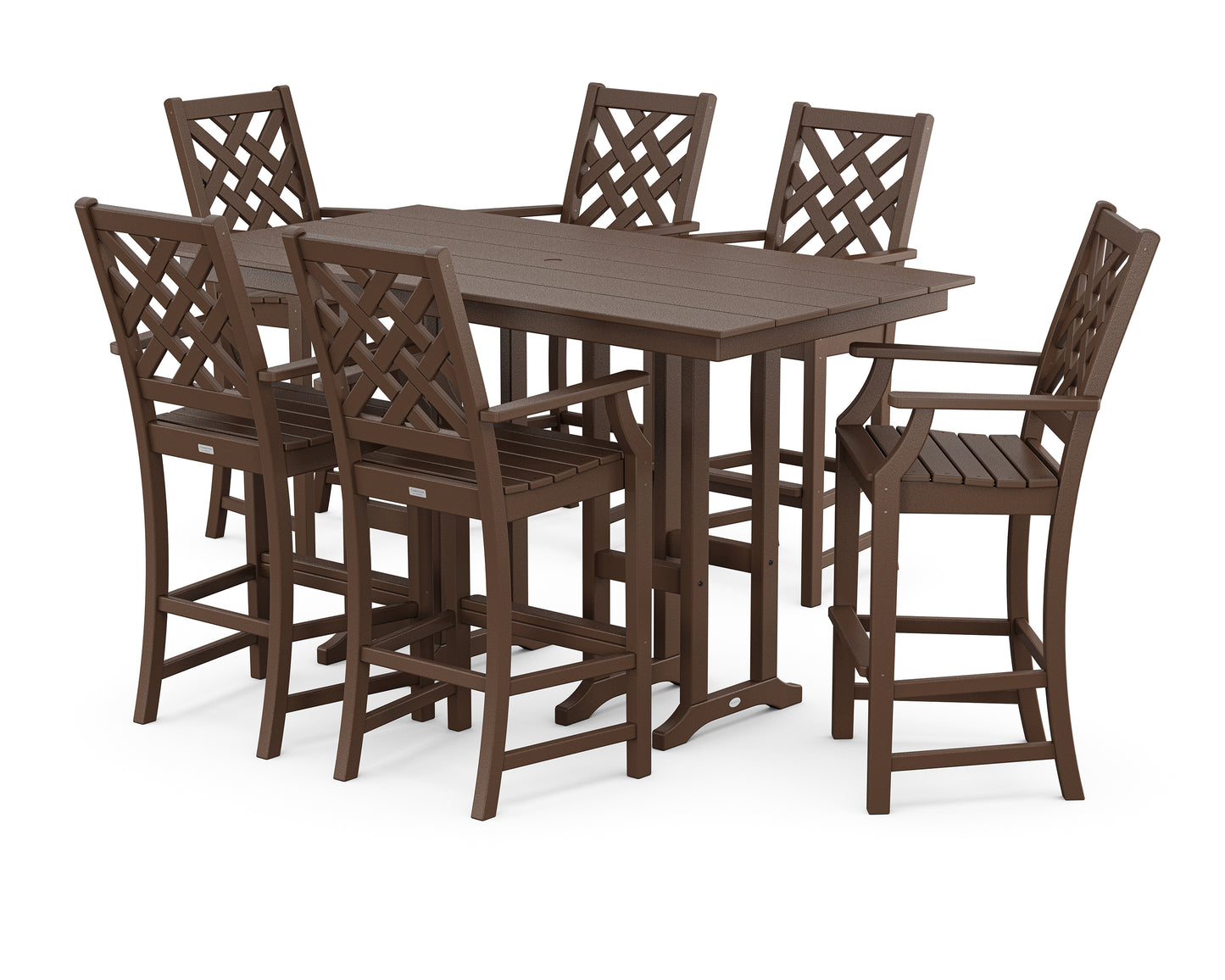 Wovendale Arm Chair 7-Piece Farmhouse Bar Set