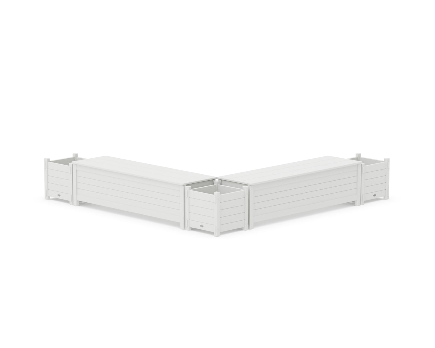 60" Nautical L- Shaped Planter Storage Bench Corner Set