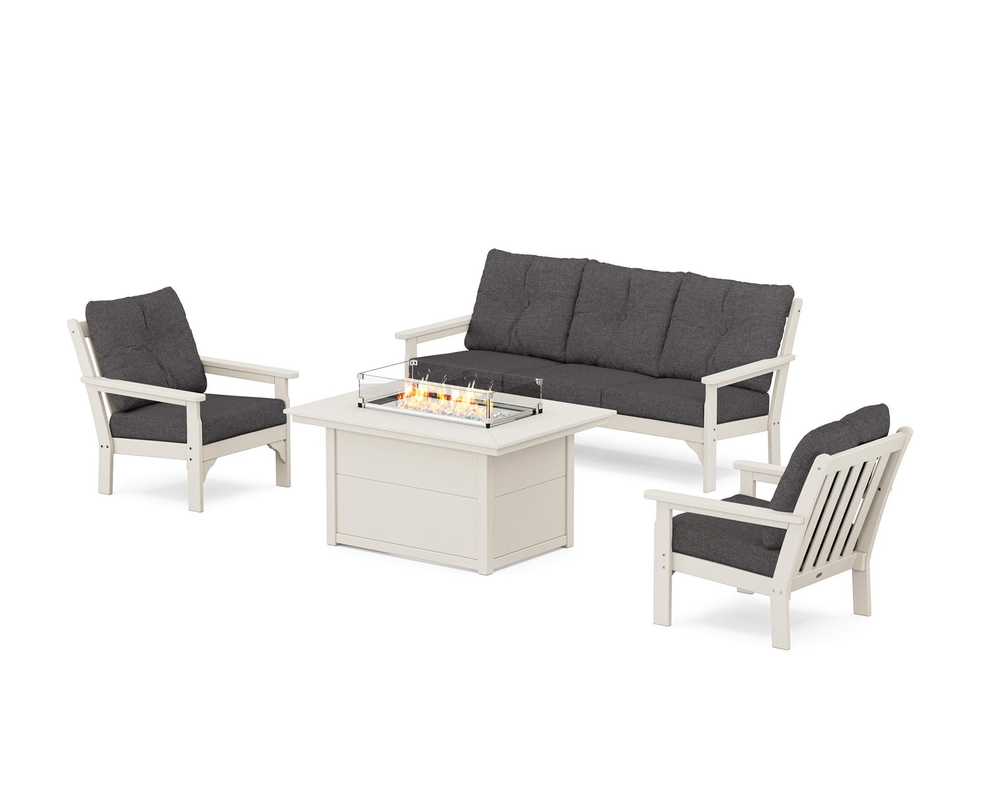 Vineyard Deep Seating Fire Pit Table Set