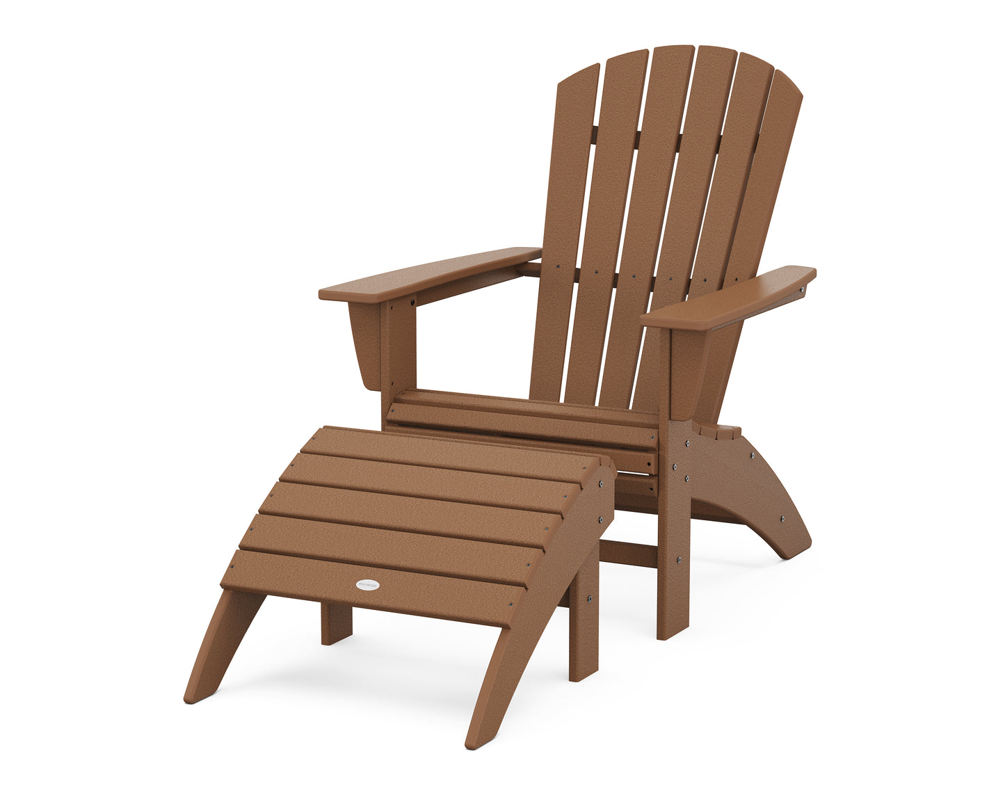 Nautical Curveback Adirondack Chair 2-Piece Set with Ottoman
