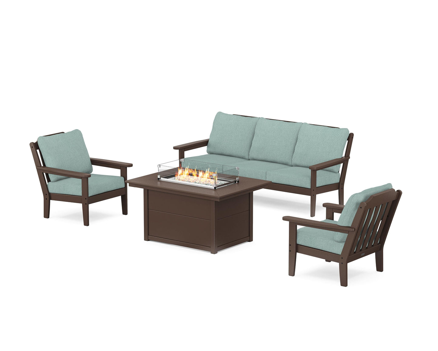 Cottage Deep Seating Fire Pit Table Set