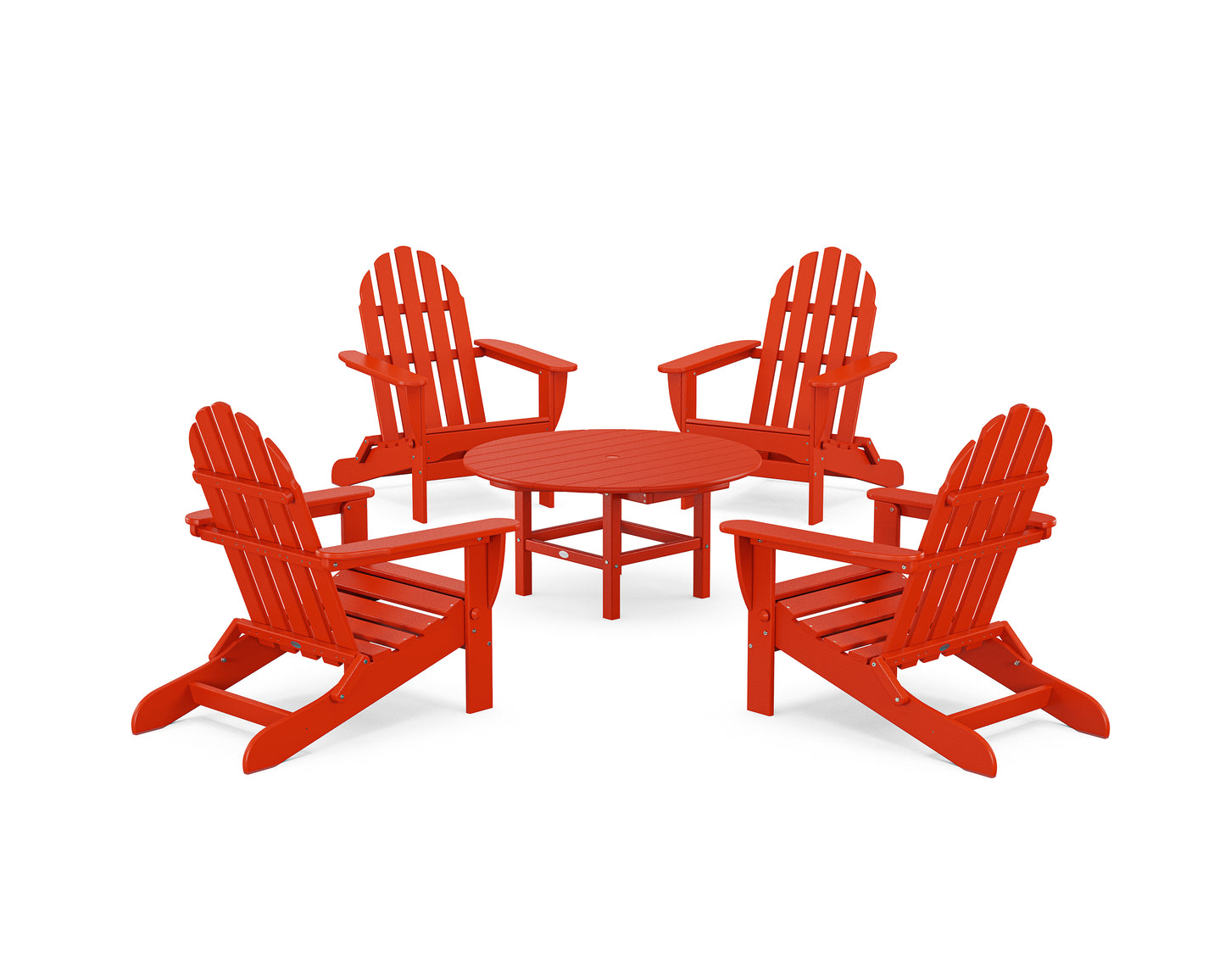 Classic Folding Adirondack 5-Piece Conversation Group