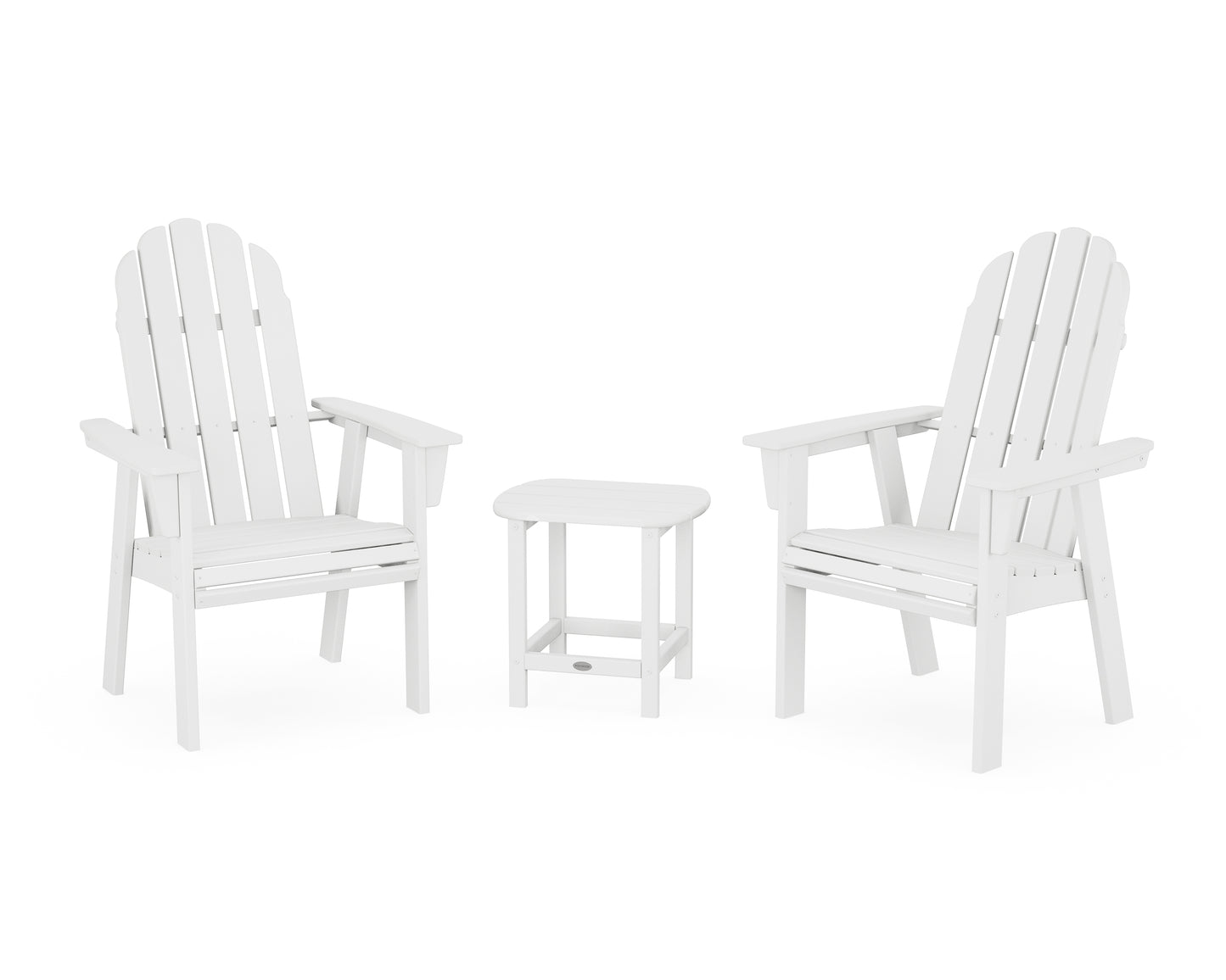 Vineyard 3-Piece Curveback Upright Adirondack Chair Set