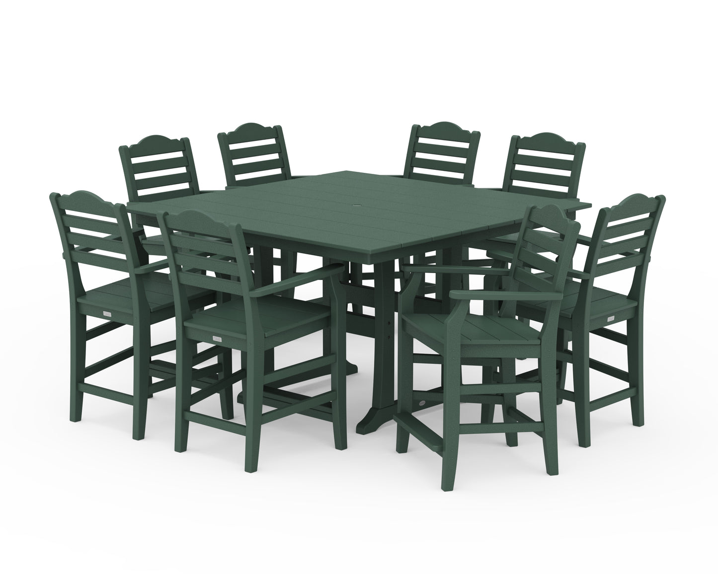 Savannah 9-Piece Square Farmhouse Counter Set with Trestle Legs