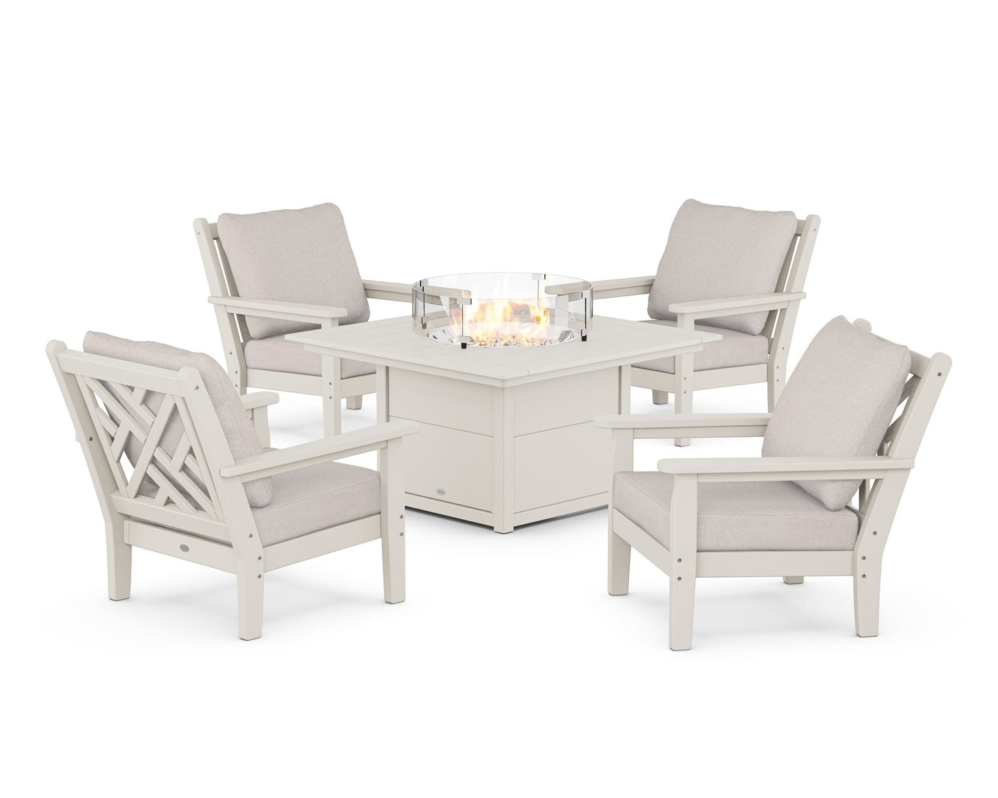 Chippendale 5-Piece Deep Seating Set with Fire Pit Table