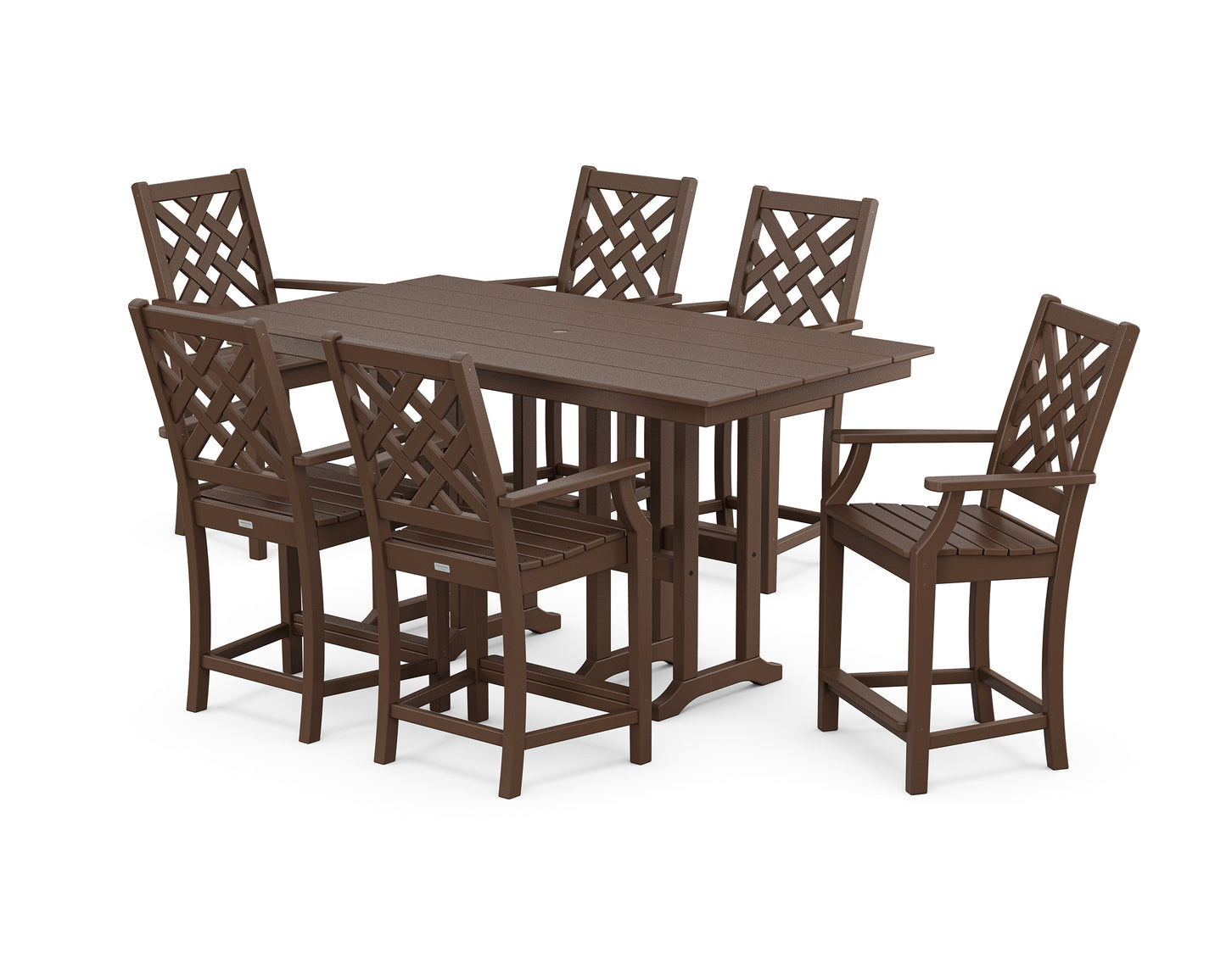 Wovendale Arm Chair 7-Piece Farmhouse Counter Set