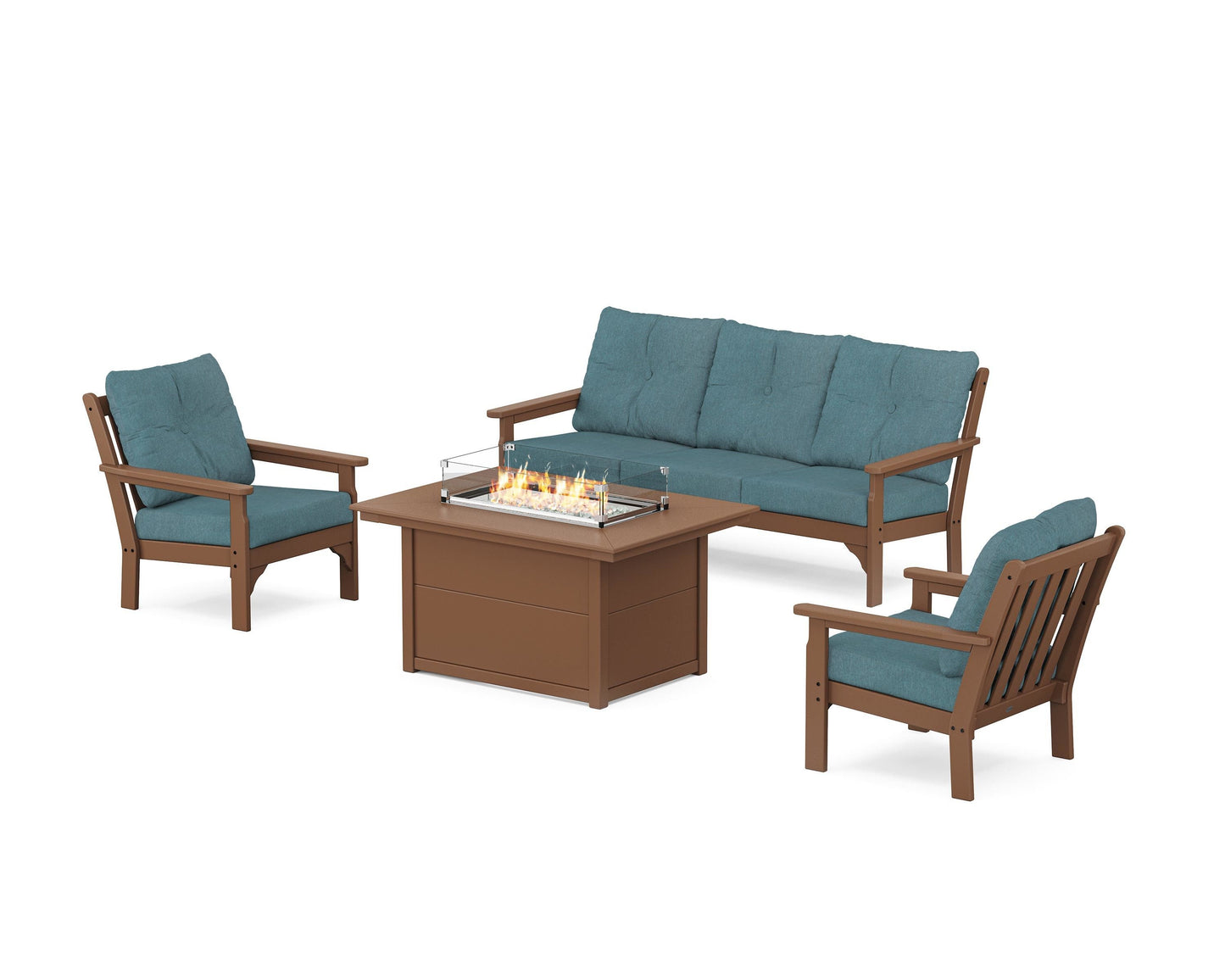 Vineyard Deep Seating Fire Pit Table Set