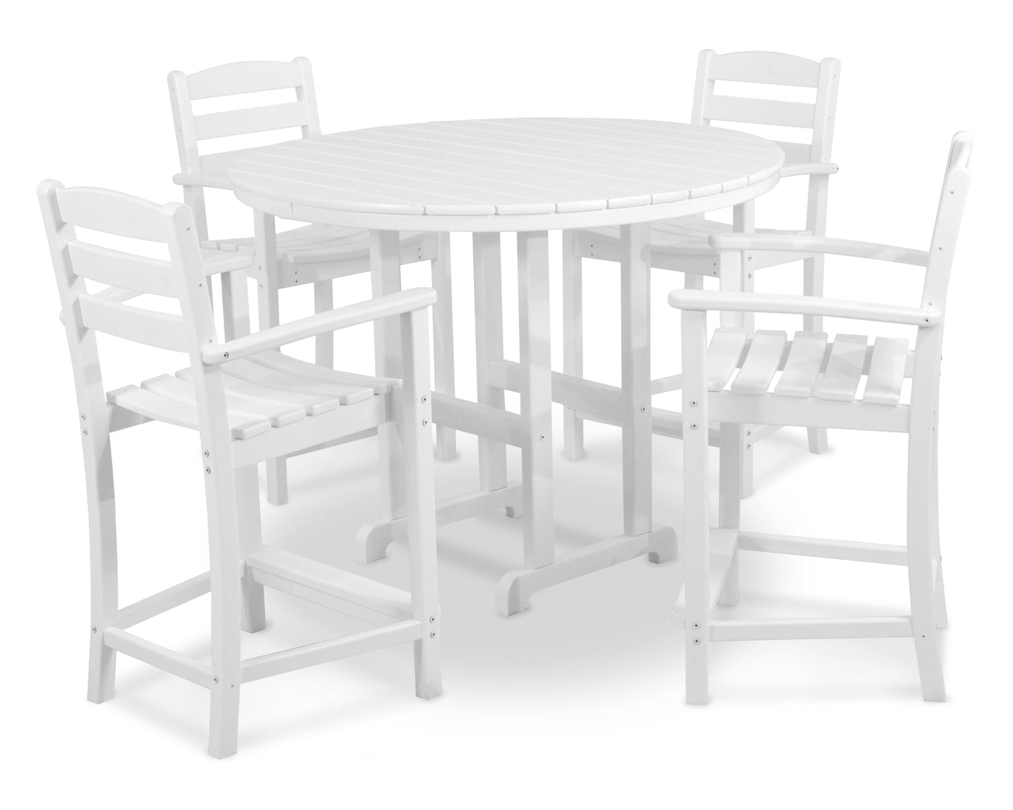 La Casa Café 5-Piece Round Farmhouse Counter Set