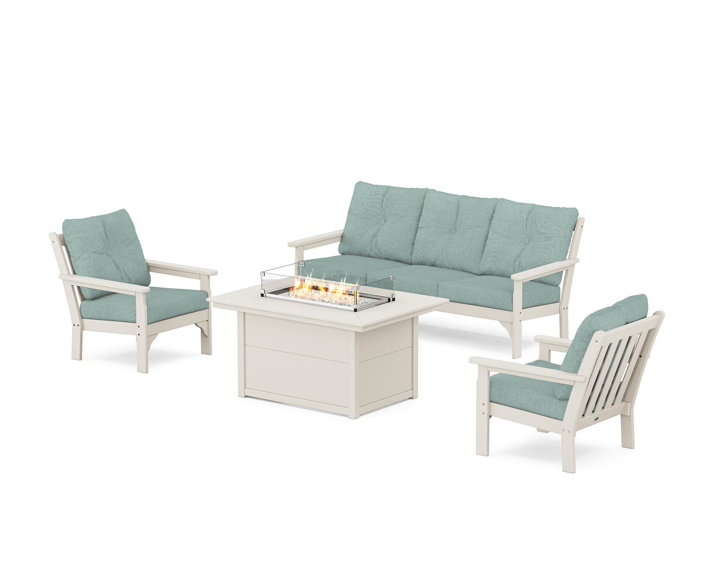 Vineyard Deep Seating Fire Pit Table Set