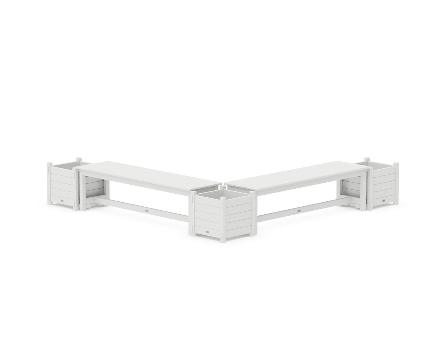 60" Nautical L- Shaped Planter Bench Corner Set