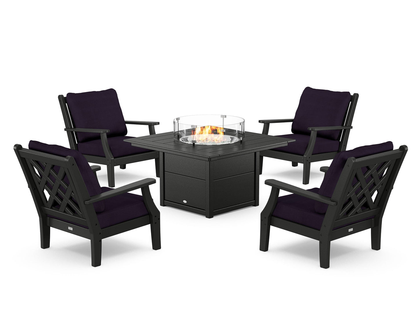 Wovendale 5-Piece Deep Seating Set with Fire Pit Table