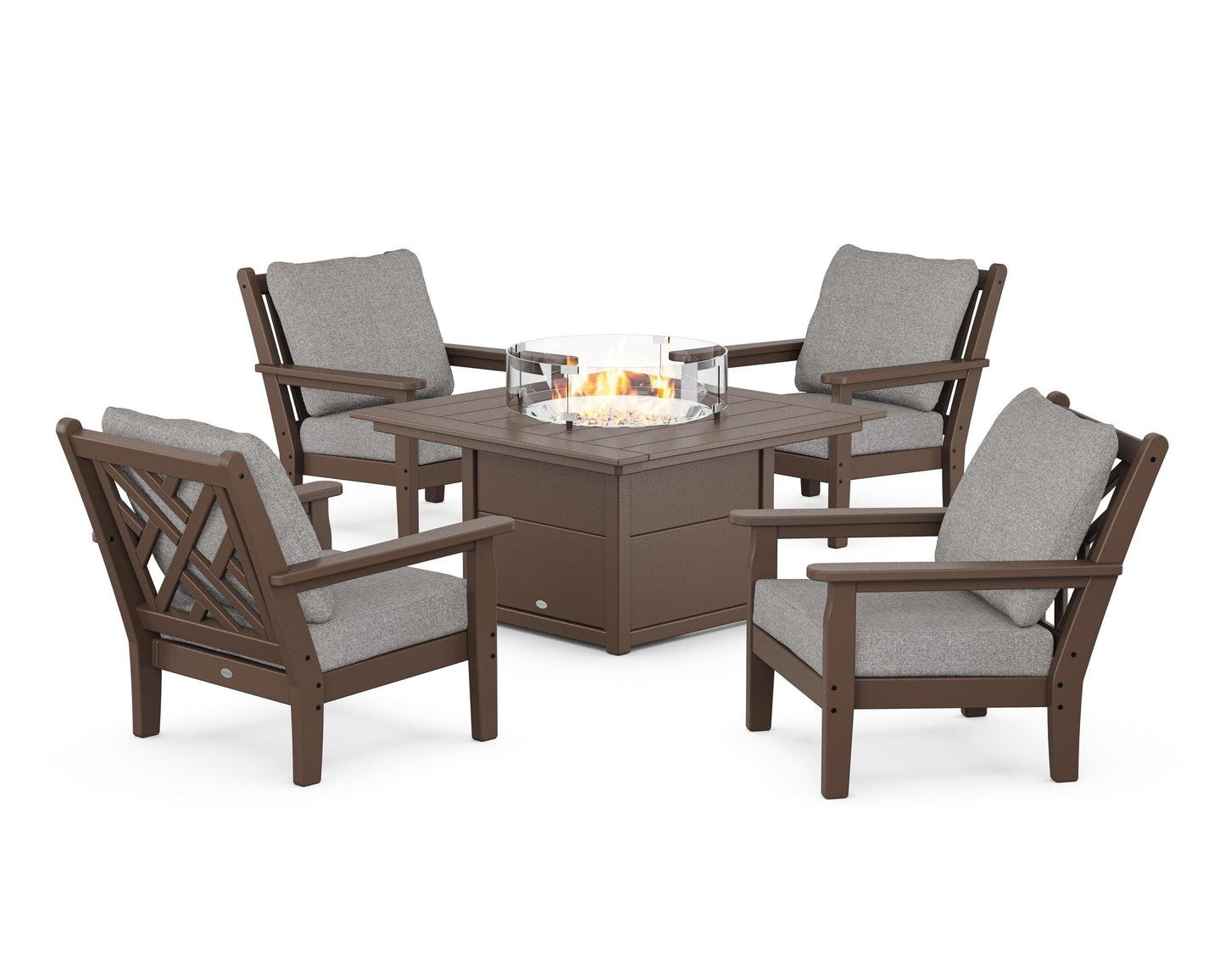 Chippendale 5-Piece Deep Seating Set with Fire Pit Table