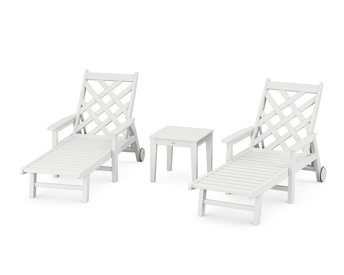 Wovendale 3-Piece Chaise Set with Arms and Wheels