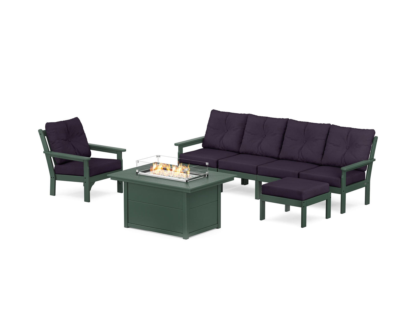 Vineyard Sectional Lounge and Fire Pit Set