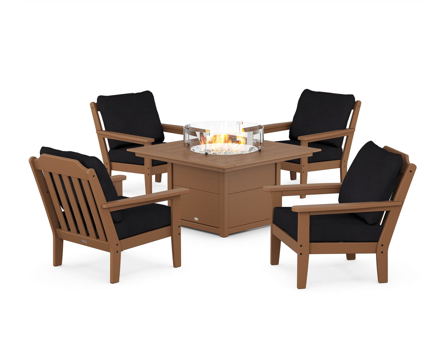 Cottage 5-Piece Deep Seating Set with Fire Pit Table