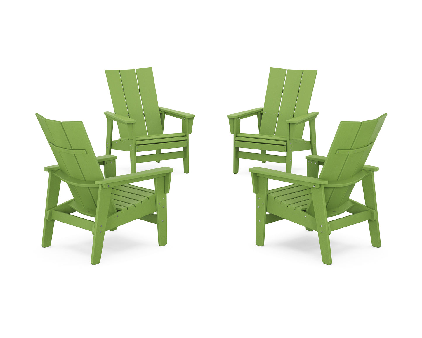 4-Piece Modern Grand Upright Adirondack Chair Conversation Set