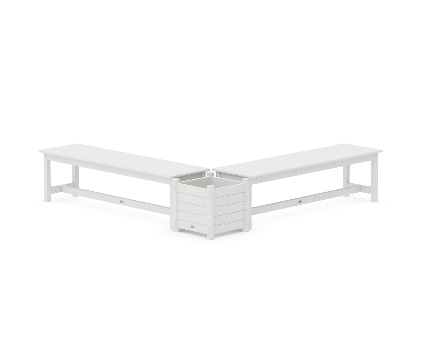 60" Nautical L- Shaped Planter Bench Set