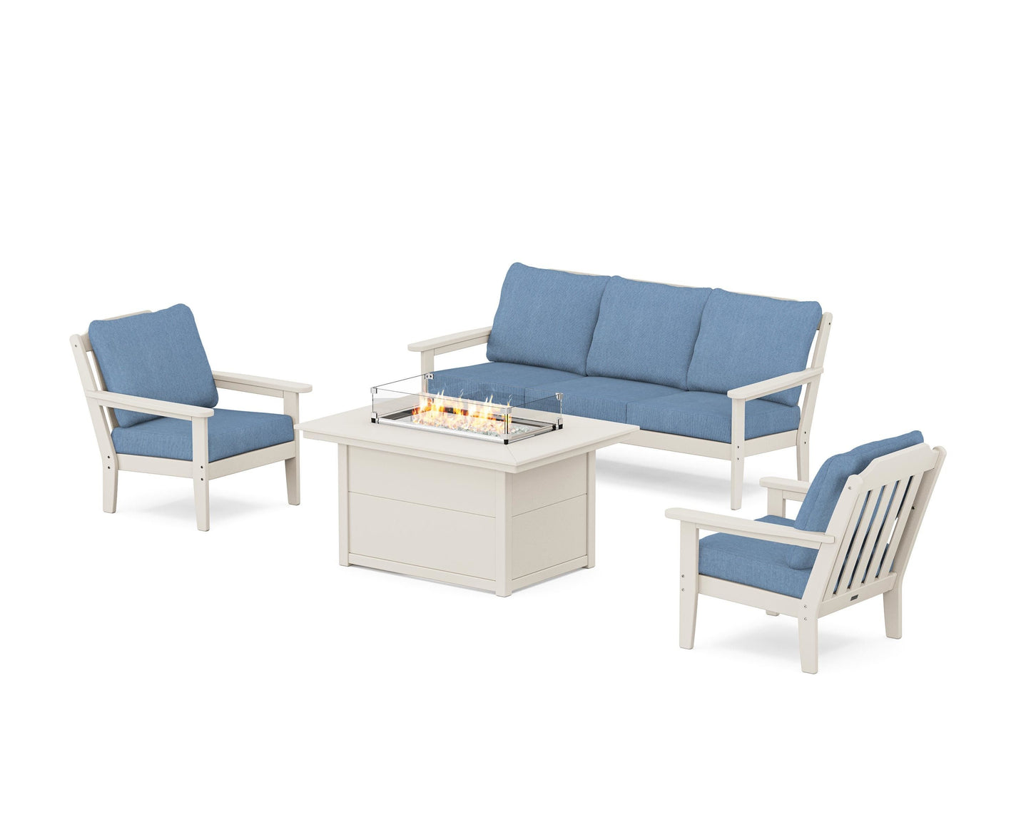Cottage Deep Seating Fire Pit Table Set
